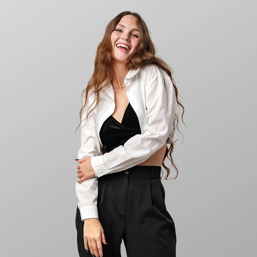 Cotton Cropped Trucker Shirt