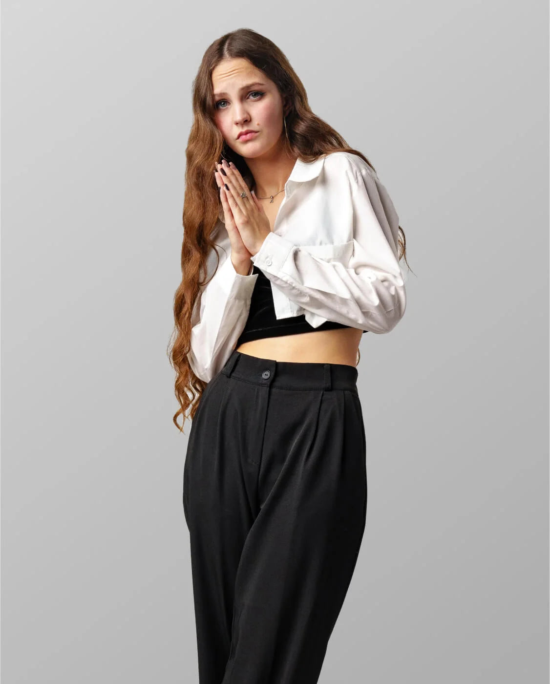 Cotton Cropped Trucker Shirt
